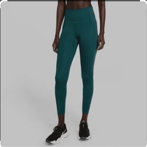Nike One Luxe Dri-Fit Mid-Rise 7/8 Training Leggings Teal EUC Small